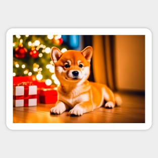 Shiba Inu Puppy by Christmas Gifts Sticker